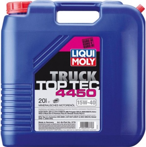Масло дизельное LIQUI MOLY SAE 15W40 Top Tec Truck 4450 20 л 3778 [3778]