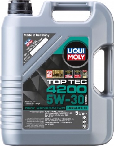 Масло дизельное LIQUI MOLY SAE 5W30 Top Tec 4200 Diesel 5 л. 2376 cинтетическое [2376]