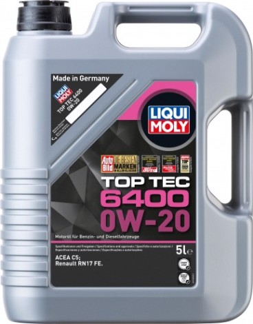 Масло моторное LIQUI MOLY SAE 0W20 Top Tec 6400 5 л 21585 синтетическое [21585]
