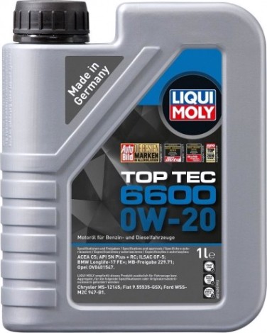 Масло моторное LIQUI MOLY SAE 0W20 Top Tec 6600 1 л 21410 синтетическое [21410]