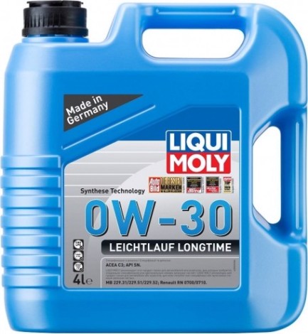Масло моторное LIQUI MOLY SAE 0W30 Leichtlauf Longtime 4 л 39039 синтетическое [39039]
