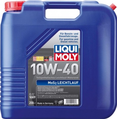 Масло моторное LIQUI MOLY SAE 10W40 MoS2 Leichtlauf 20 л 1089 полусинтетическое [1089]