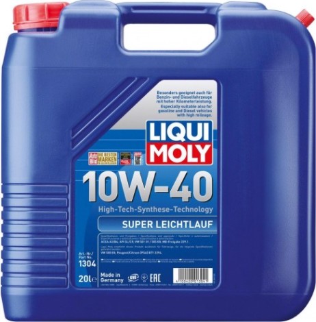 Масло моторное LIQUI MOLY SAE 10W40 Super Leichtlauf 20 л 1304 синтетическое [1304]