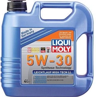 Масло моторное LIQUI MOLY SAE 5W30 Leichtlauf High Tech LL 4 л 39006 синтетическое [39006]