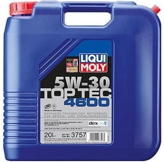 Масло моторное LIQUI MOLY SAE 5W30 Top Tec 4600 20 л 3757 синтетическое [3757]