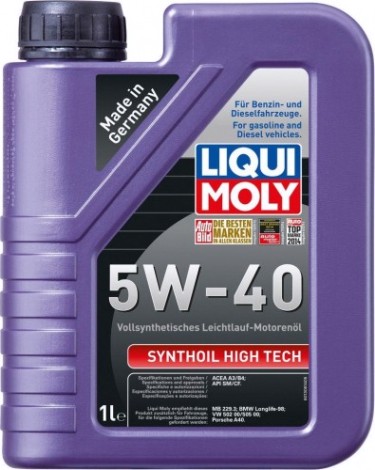 Масло моторное LIQUI MOLY SAE 5W40 Synthoil High Tech 1 л 1924/1855 синтетическое [1924]