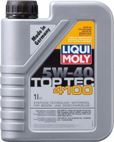 Масло моторное LIQUI MOLY SAE 5W40 Top Tec 4100 1 л. 7500/9510 синтетическое [9510/7500]