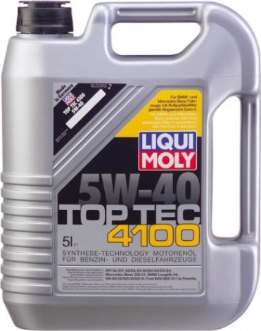 Масло моторное LIQUI MOLY SAE 5W40 Top Tec 4100 5 л. 7501/9511 синтетическое [9511/7501]