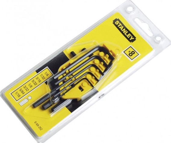 Набор ключей шестигранных STANLEY 0-69-252 комплект из 8-ми торцевых 1/16"-1/4"