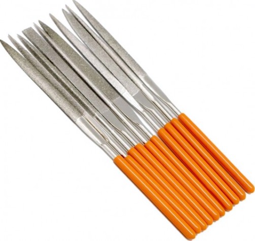 Набор надфилей алмазных Кобальт 790-182 160х70х4 мм, обрезиненные рукоятки (10 шт.)