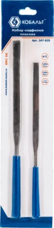 Набор надфилей Кобальт 247-835 плоских, № 1, 140х3, 160х4 мм (2 шт.)