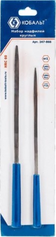 Набор надфилей Кобальт 247-866 круглых, № 1, 140х3, 160х4 мм (2 шт.)