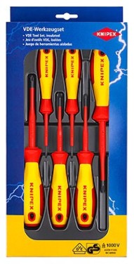 Набор отверток диэлектрических KNIPEX KN-002012V03 с узким концом, 6 предм.