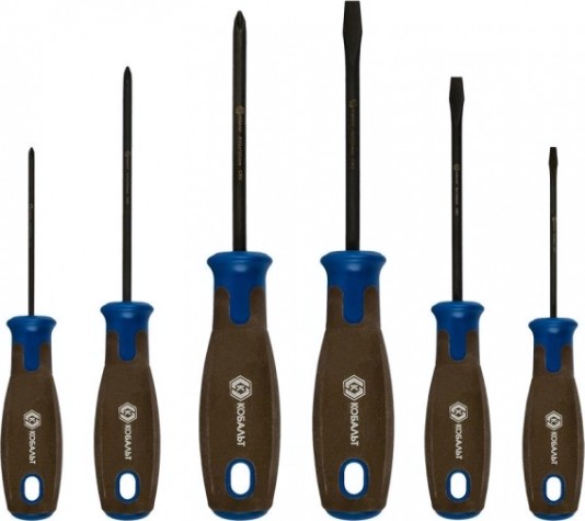 Набор отверток Кобальт 912-182 polywood, cr-v, древесно-полимерная рукоятки (6 шт