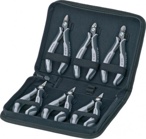 Набор шарнирно-губцевого инструмента KNIPEX для электроники, в футляре, 6 предметов 002016PESD [KN-002016PESD]