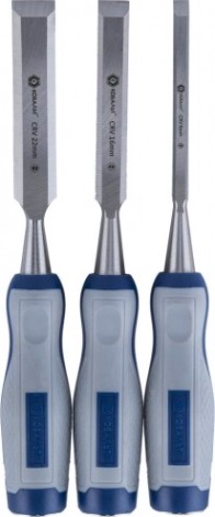 Набор стамесок Кобальт 245-664 (8, 16, 22х140 мм, cr-v, двухк. рукоятка)