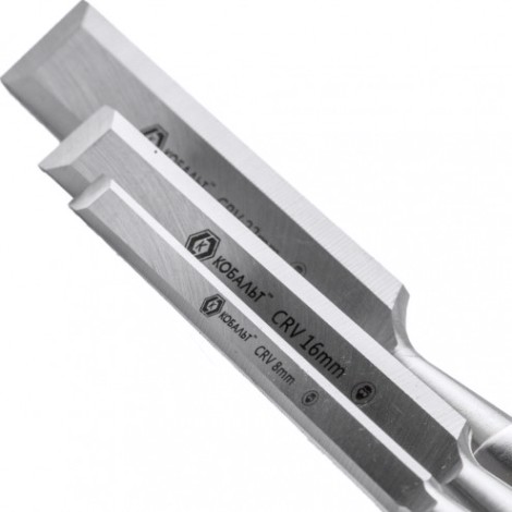 Набор стамесок Кобальт 245-862 (8, 16, 22х140 мм) cr-v, деревянная рукоятка