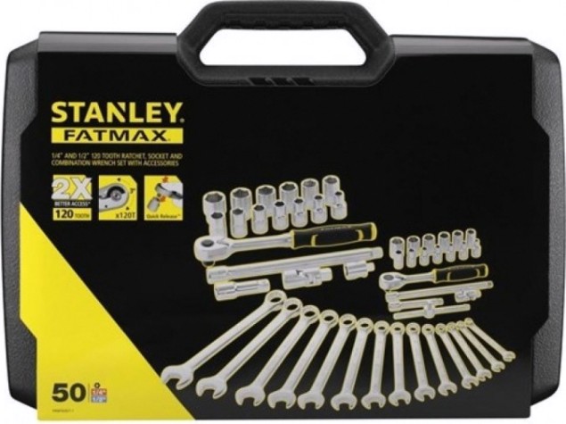 Набор столярно-слесарного инструмента STANLEY FMMT82827-1 1/4"+1/2" и комб.ключей fatmax-49 предметов