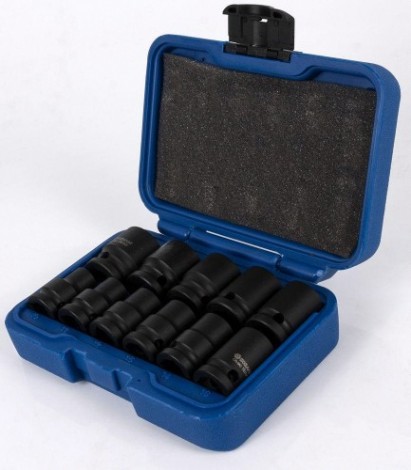 Набор ударных головок 1/2" Кобальт 010302-11 торцевых, cr-mo (11 шт.) кейс