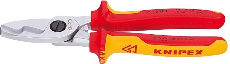 Ножницы для резки кабеля диэлектрические KNIPEX 9516200 1000 V, 200 мм [KN-9516200]