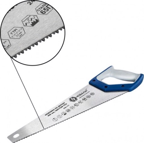 Ножовка по дереву Кобальт 246-111 400 мм, закаленный зуб, 3d-заточка, двухк. рукоятк