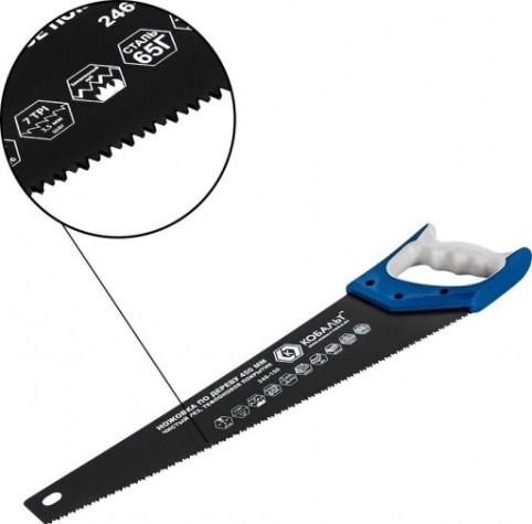 Ножовка по дереву Кобальт 246-159 450 мм, тефлоновое покрытие закал. зуб, 3d-заточка