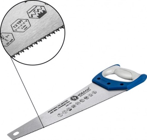 Ножовка по дереву Кобальт 248-795 400 мм, закаленный зуб, 3d-заточка, двухк. рукоятк