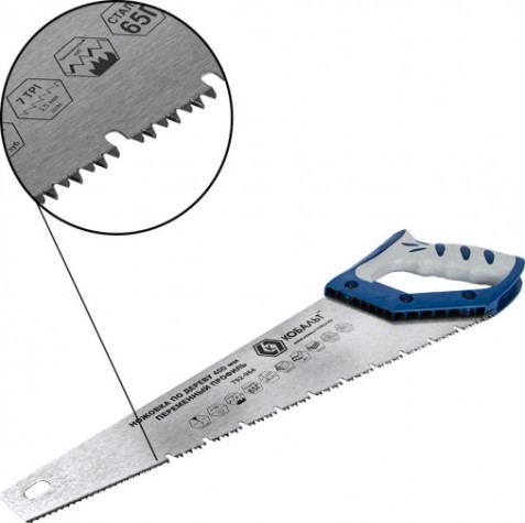 Ножовка по дереву Кобальт 792-964 400 мм, шаг 3,5 мм/ 7 tpi, закаленный зуб, 3d-зато