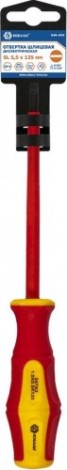 Отвертка диэлектрическая шлицевая Кобальт 646-454 ultra grip sl 5,5х125 мм cr-v, двухкомпонентная ру