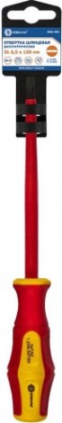 Отвертка диэлектрическая шлицевая Кобальт 646-461 ultra grip sl 6,5х150 мм cr-v, двухкомпонентная ру