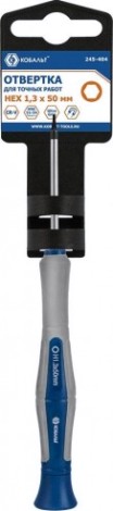 Отвертка Кобальт 245-404 для точных работ ultra grip hex 1.3х50 мм cr-v, дв