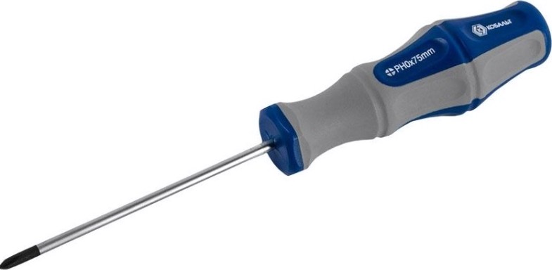 Отвертка крестовая Кобальт 646-317 ultra grip ph-0х75 мм cr-v, двухкомпонентная рукоя