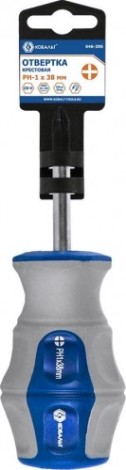 Отвертка крестовая Кобальт 646-386 ultra grip ph-1х38 мм cr-v, двухкомпонентная рукоя