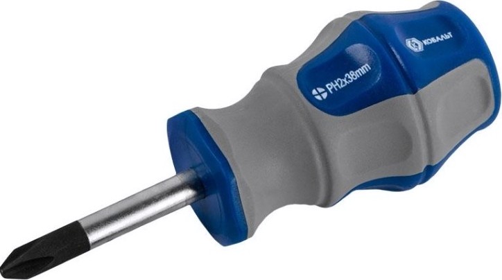 Отвертка крестовая Кобальт 646-393 ultra grip ph-2х38 мм cr-v, двухкомпонентная рукоя