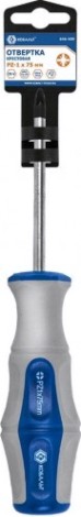 Отвертка крестовая Кобальт 646-409 ultra grip pz-1х75 мм cr-v, двухкомпонентная рукоя