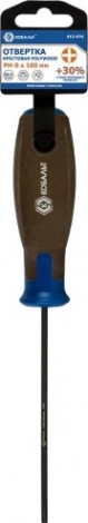 Отвертка крестовая Кобальт 912-076 polywood ph-0х100 мм cr-v, древесно-полимерная рук