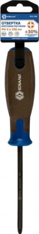 Отвертка крестовая Кобальт 912-106 polywood ph-2х100 мм cr-v, древесно-полимерная рук