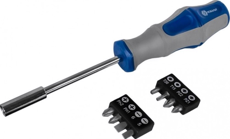Отвертка с битами Кобальт 646-676 рукоятка ultra grip с набором cr-v (9 шт.)