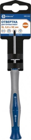 Отвертка шлицевая Кобальт 245-312 для точных работ ultra grip sl 3.0х50 мм cr-v, дву