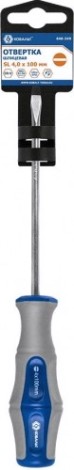 Отвертка шлицевая Кобальт 646-249 ultra grip sl 4,0х100 мм cr-v, двухкомпонентная ру