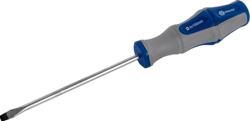 Отвертка шлицевая Кобальт 646-249 ultra grip sl 4,0х100 мм cr-v, двухкомпонентная ру