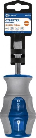 Отвертка шлицевая Кобальт 646-300 ultra grip sl 6,0х38 мм cr-v, двухкомпонентная рук