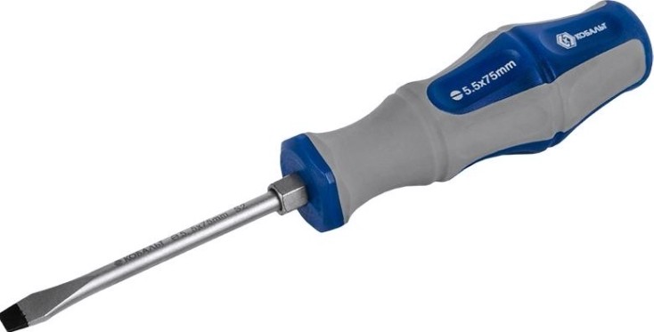 Отвертка шлицевая Кобальт 646-539 ударная ultra grip sl 5,5x75 мм s2, двухкомпонентн