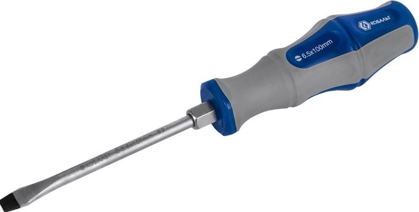 Отвертка шлицевая Кобальт 646-546 ударная ultra grip sl 6,5x100 мм s2, двухкомпонент