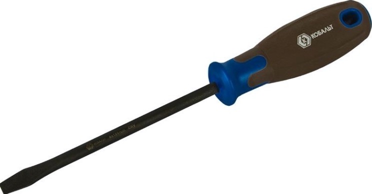 Отвертка шлицевая Кобальт 912-045 polywood sl 8,0х150 мм cr-v, древесно-полимерная р
