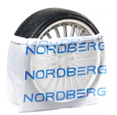 Пакеты для шин NORDBERG NTSB1115W 110х110 см 15 мкм белый с логотипом (100 шт.) [ЦБ-00019571]