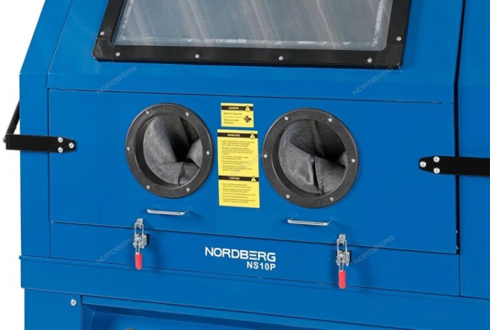 Пескоструйная камера NORDBERG NS10P с напорной системой подачи абразива и циклонной фильтрацией [NS10P]