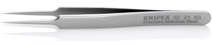 Пинцет KNIPEX KN-922103 прецизионный, нерж, 110 мм, гладкие прямые игловид