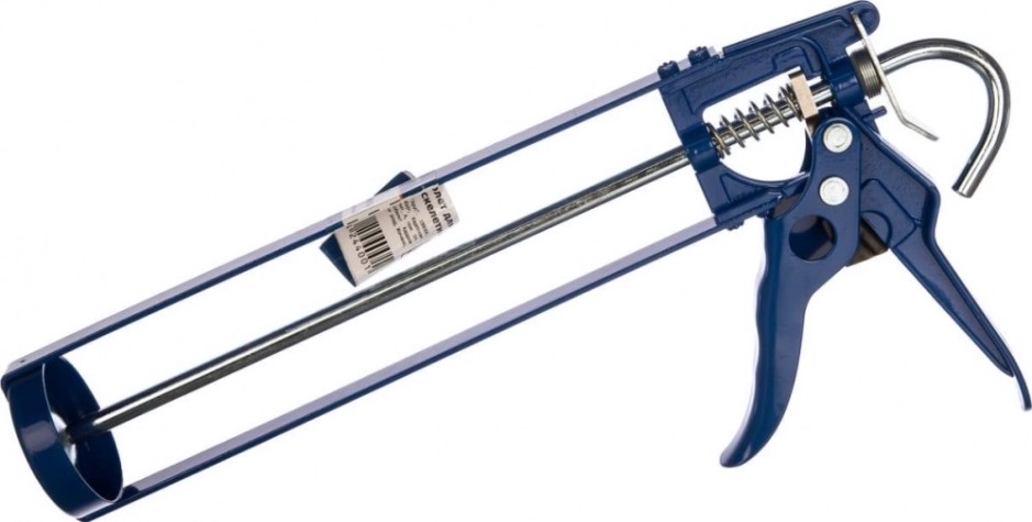 Пистолет для герметика Кобальт 244-001 скелетный, усиленный, противокапельная система