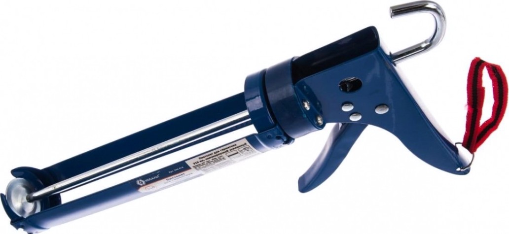 Пистолет для герметика Кобальт 244-018 310 мл, полукорпусной усиленный,резак, ремешок для